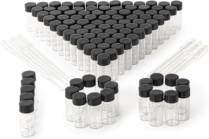 5ml Clear Small Glass Vials 100pcs by BkmamLab