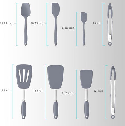 Silicone Spatulas Set Turners Tongs Cooking Utensils Set High Heat Resistant - Image 2