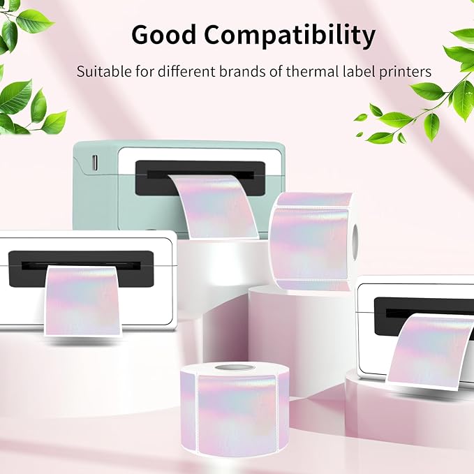 Transparent Square Thermal Label Stickers 3" x 3", Self-Adhesive Thermals Label - Image 5