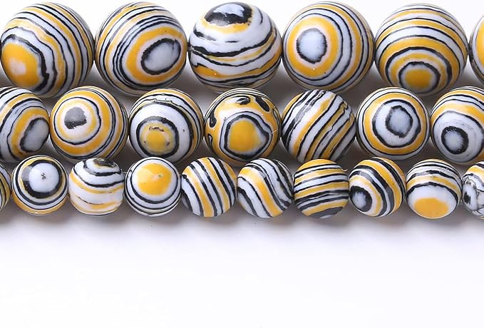 36PCS 10MM Yellow Malachite Beads Stone Beads Energy Healing Beads - Image 2