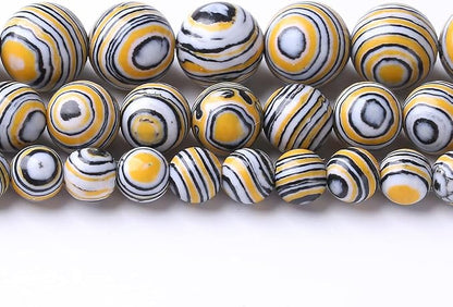 36PCS 10MM Yellow Malachite Beads Stone Beads Energy Healing Beads - Image 2