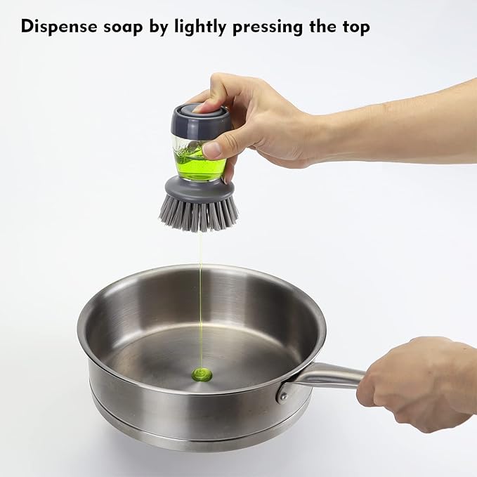 Dish Brush with Soap Dispenser, Kitchen Scrub Brush - Image 2