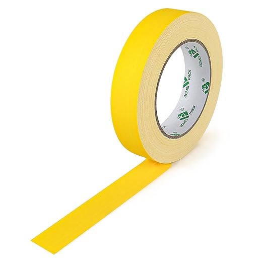 BOMEI PACK Yellow Gaffer Tape, Matte Non-Reflective, 1inch x 30yds No Residue - Image 2