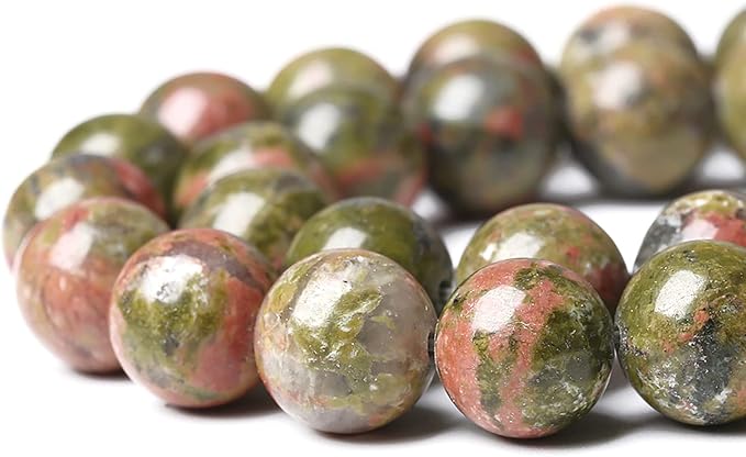 90pcs 4mm Natural Unakite Gemstone Beads Round Loose Beads - Image 3