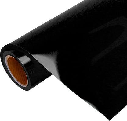 Threadart Metallic Foil Black Heat Transfer Vinyl Film | Custom Cut Roll 20" by ThreadArt