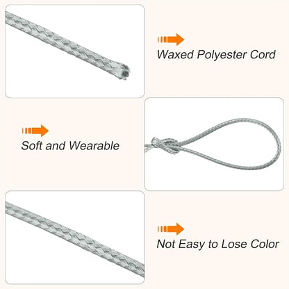 MECCANIXITY Waxed Cord 0.8mm Waxed Polyester Cord 175 Yard Wax String - Image 3