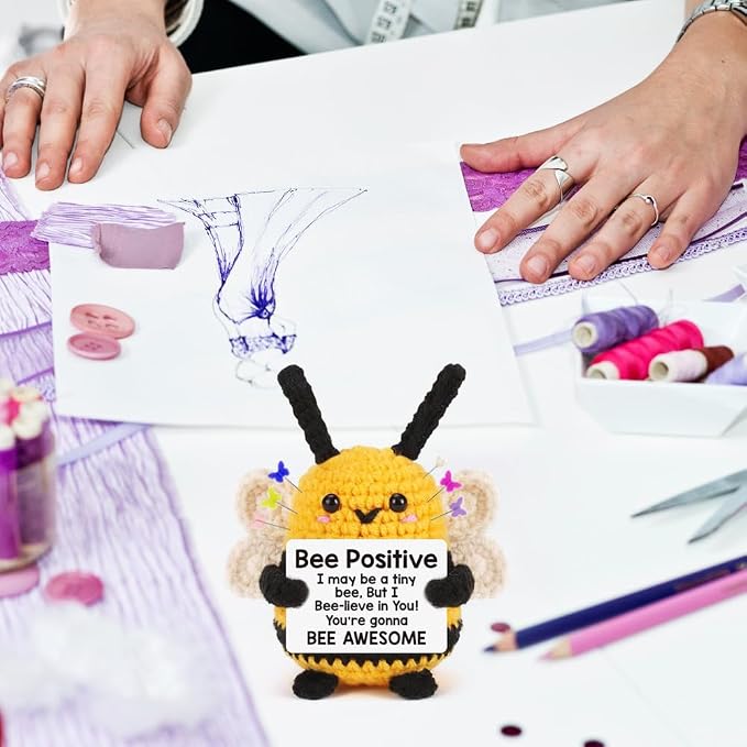 Bee Pin Cushion, Handmade Knitted Pincushions, Cute Pin Cushions Needle Holders - Image 5