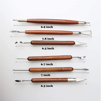 S & E TEACHER'S EDITION 6 Pcs Pottery & Clay Sculpting Tools, Double-Sided - Image 2