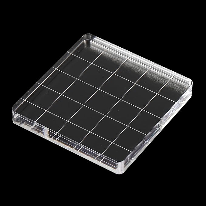 PATIKIL 2" x 2" Acrylic Stamp Block, 2 Pack Clear Stamping Block - Image 4