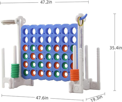 UNICOO® Jumbo 4 in a Row Game | Adjustable Height 4-to-Score Giant Yard Game Set - Image 8