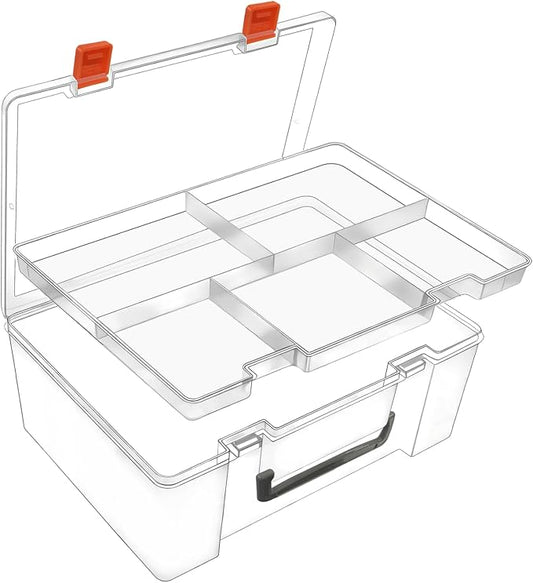 DUOFIRE Two Layers Compartment Organizer Box Plastic Organizer Box Plastic by DUOFIRE