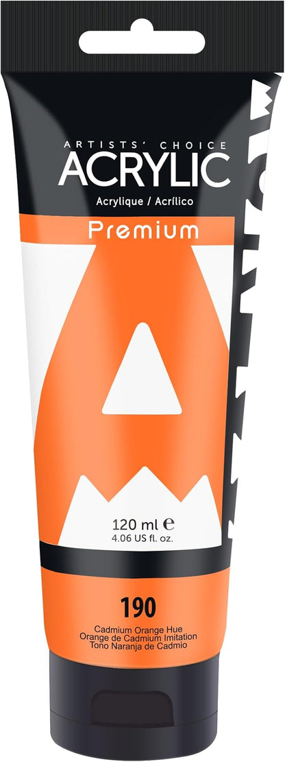 AUREUO Cadmium Orange Hue Acrylic Paint, 4 Fl Oz / 120ml Single Tube, Rich by AUREUO