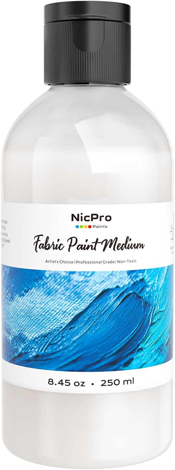 Nicpro Professional Effects Fabric Medium, 8.45oz Bottle Fabric Painting by Nicpro
