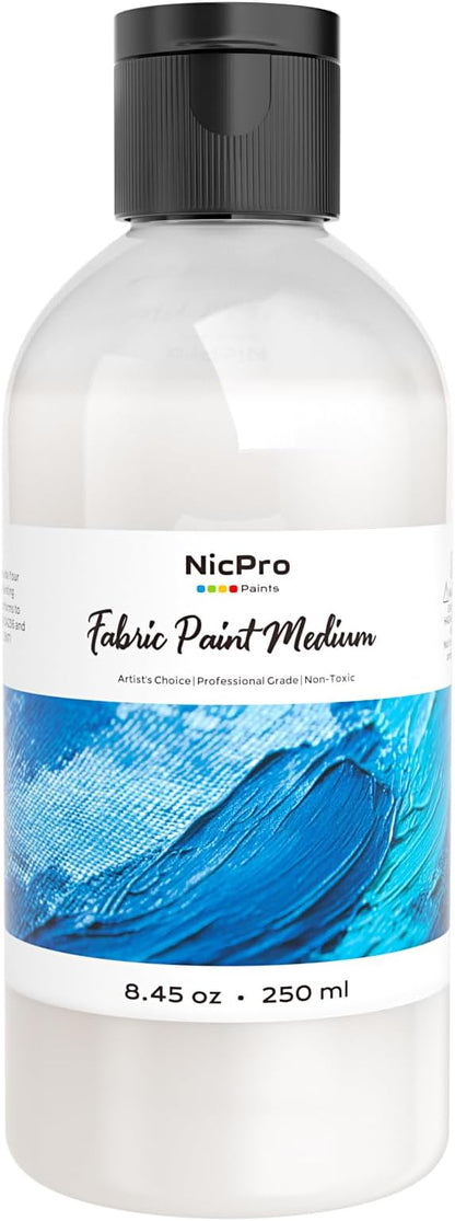 Nicpro Professional Effects Fabric Medium, 8.45oz Bottle Fabric Painting by Nicpro