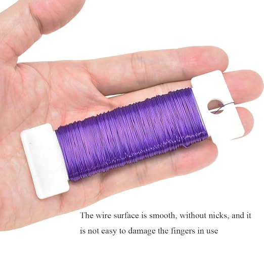 HAHIYO 26Gauge Purple Metal Floral Wire - Image 6