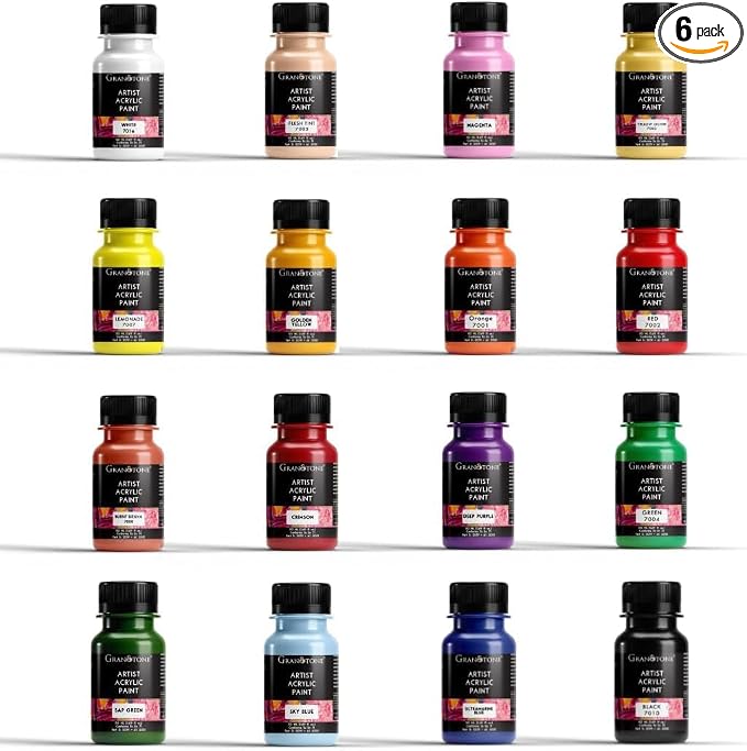 GRANOTONE Acrylic Paint Set | Glows in Black Light | Non-Toxic & Vibrant Paint by GRANOTONE
