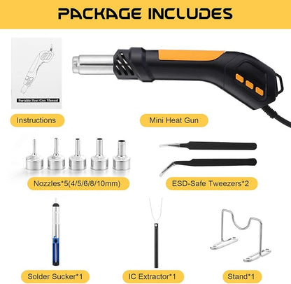 Heat Gun, 700W 212°F~932℉ Mini Soldering Heat Gun Hot Air Rework Station - Image 2