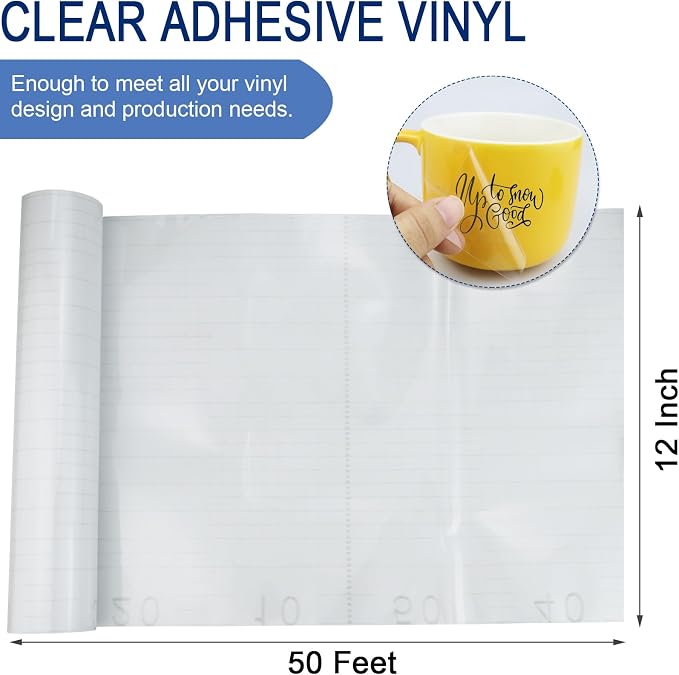 Clear Transfer Paper Tape Roll for Vinyl 12" x 50 FT Medium Tack for Adhesive - Image 4