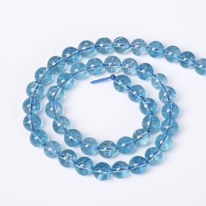 120pcs 6mm Blue Topaz Crystal Quartz Natural Stone Round Loose Beads - Image 6