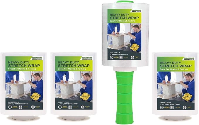 Mini Clear Stretch Wrap Film roll, 4 Packs by CHUANGDANG