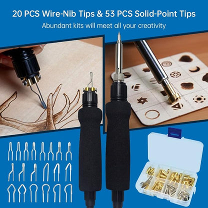 Goodcrafter Pyrography Pen 2-IN-1 Wood Burning Kit 101-IN-1, 200~480°C/Wire-Nib - Image 4