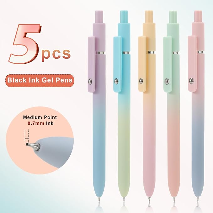 Gel Pens, Aesthetic School Office Supplies - Image 2