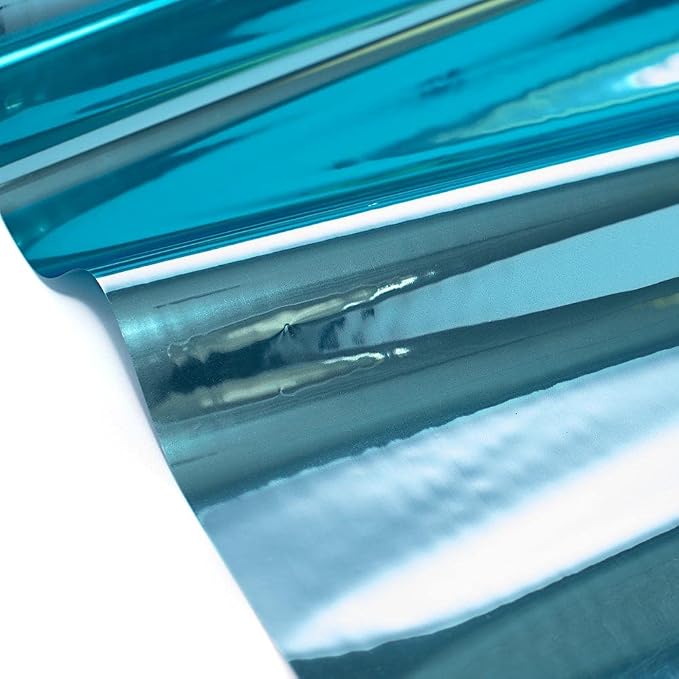Anderson's Light Blue Shiny Metallic PVC Roll: 47" x 100' Flame-Resistant Event - Image 3