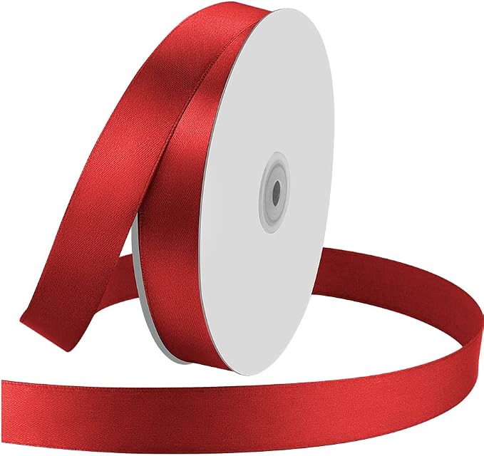 1" Wide x 100 Yards Single Face Polyester Satin Ribbon, Satin Ribbon by KMERLIFE