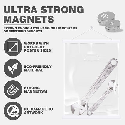 Ywlake Magnetic Poster Hanger, 23x34 23x33 23x35 Poster Frame Wood Wooden - Image 3