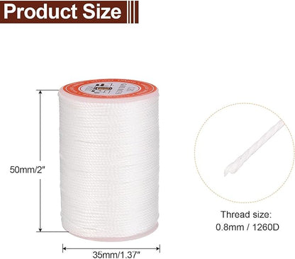 uxcell Round Leather Sewing Waxed Thread, 55m / 60 Yards Wax Polyester String - Image 2