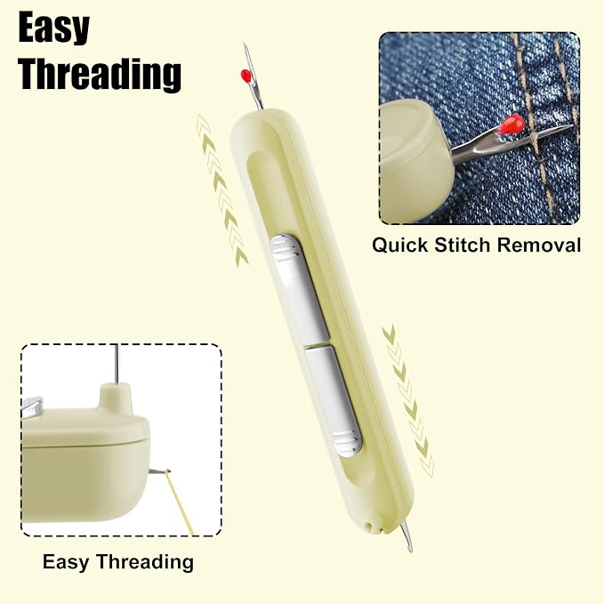 Needle Threaders, 2 in 1 Plug-in Needle Threader Seam Ripper Tool, Automatic - Image 5