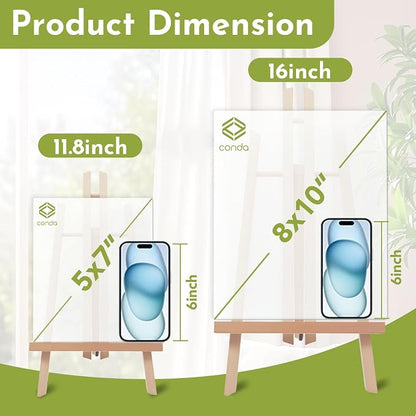 CONDA 6 Pack 11.8" Tabletop Easel, Portable A-Frame Tripod Tabletop Easel Set - Image 2