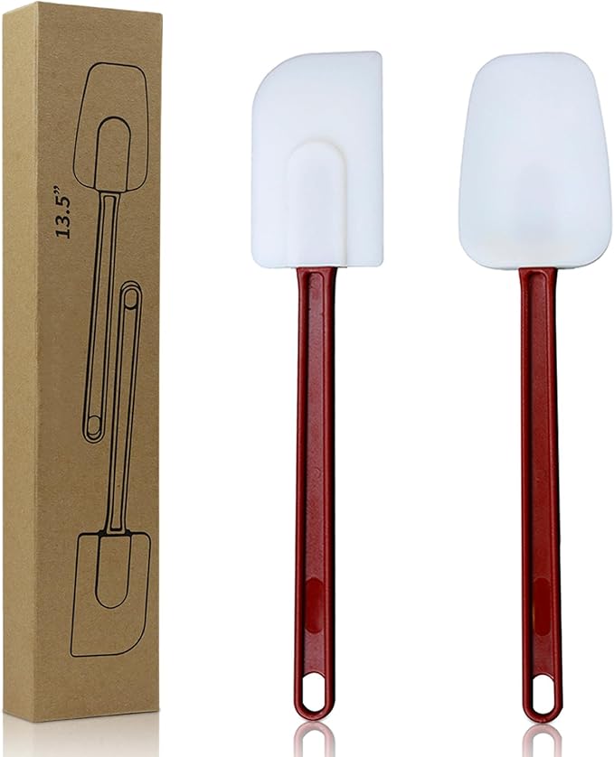 14 INCH Silicone Spatulas Heat Resistant Heavy Duty Rubber Spatulas Commercial by KSIFJRTO