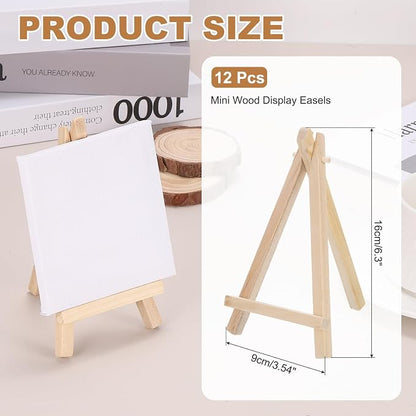 MECCANIXITY Mini Wood Display Easels, 6.3"x3.5"A-Frame Painting Tabletop Easels - Image 2