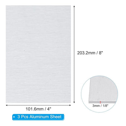 PATIKIL 6061 T651 Aluminum Sheet Metal 4 x 8 x 1/8 Inch 3Pcs Flat Plain - Image 2