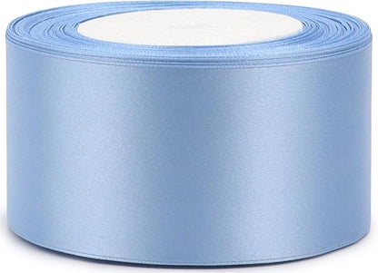 Lake Blue Solid Satin Ribbon 2 Inch 25 Yards Solid Polyester Fabric Ribbon - Image 6