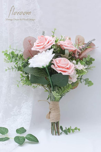 Floroom Artificial Flowers 50pcs Real Looking Peach Pink Foam Fake Roses - Image 4