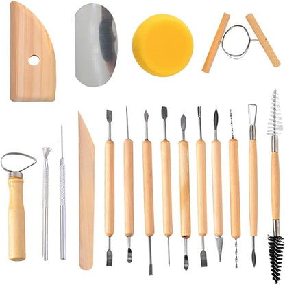 S & E TEACHER'S EDITION 19 Pcs Pottery Tools & Clay Sculpting Tools, Double by SETEACHERSEDITION