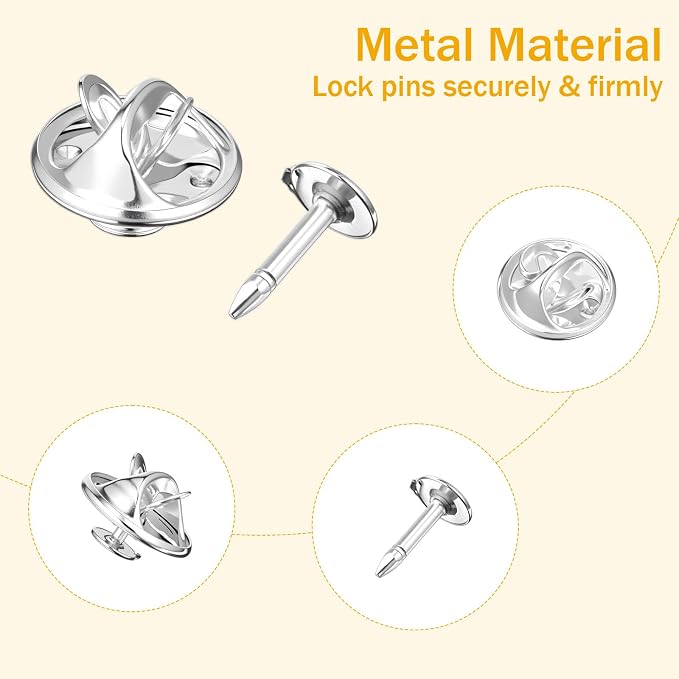 150 Sets Pin Backs Replacement Lapel Butterfly Clutch Pin Silver Butterfly Tie - Image 3