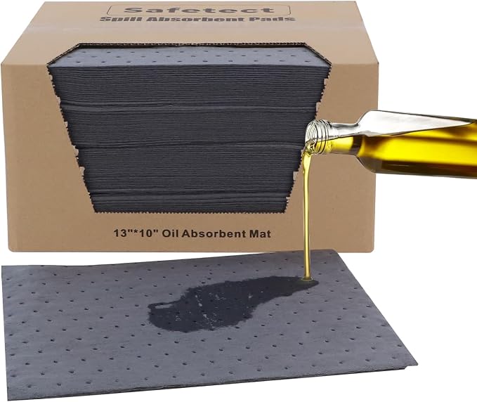 100 Pcs Oil Absorbent Pads by Safetect