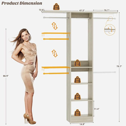 48" Small Closet Organizer, 4FT Small Closet System - Image 5