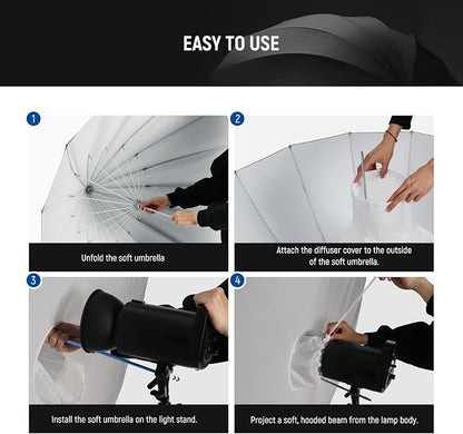NEEWER 41"/104cm Parabolic Reflective Umbrella Photography - Image 7