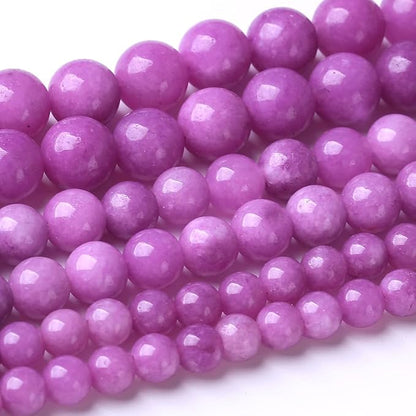 36PCS 10MM Purple Jade Beads Stone Beads Energy Healing Beads by JIANJING