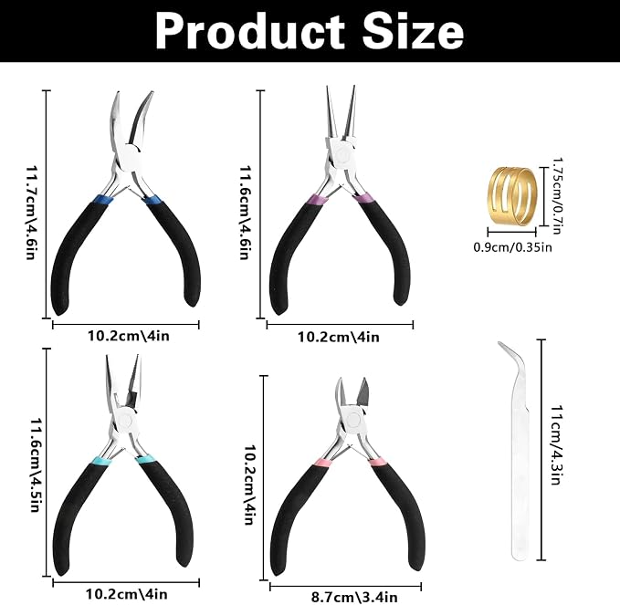4 Pack Jewelry Making Pliers Tools Set, Jewelry Pliers - Image 2