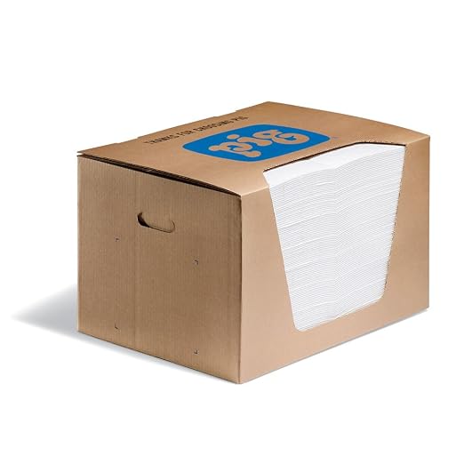 PIG Oil Mat - Oil-Only Absorbent Mat Pad - 100 Pads per Dispenser Box - 15" x by NewPig