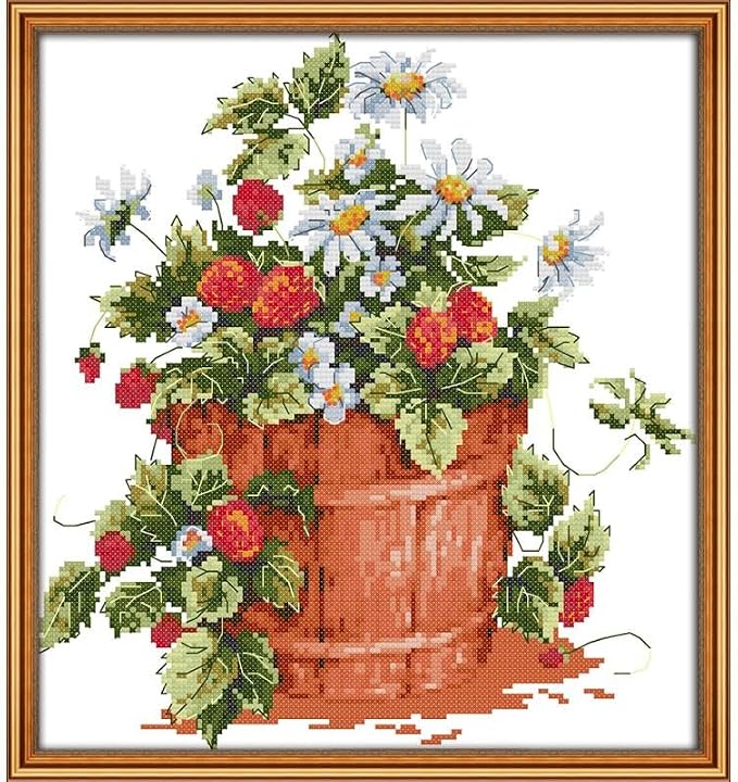 Stitchmelody 14CT Counted Cross Stitch Kits, DMC Unprinted Pattern Embroidery by Stitchmelody