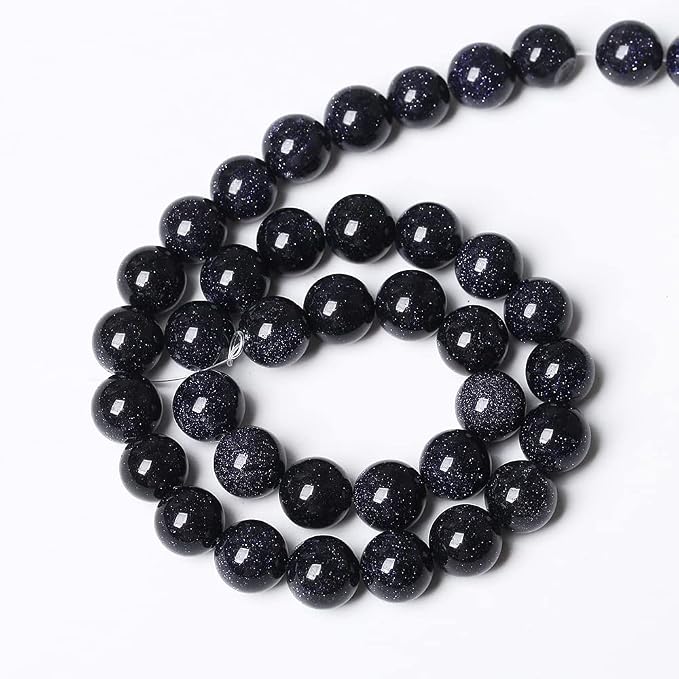 90PCS 4mm Starry Blue Sandstone Gemstone Beads Beads Natural Stone Round Loose - Image 5