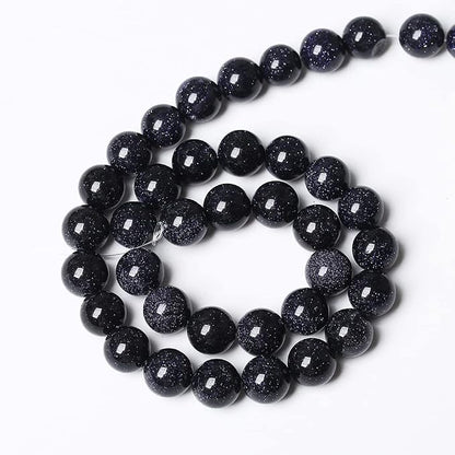 90PCS 4mm Starry Blue Sandstone Gemstone Beads Beads Natural Stone Round Loose - Image 5