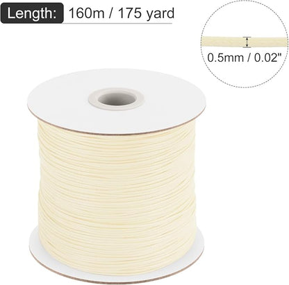 MECCANIXITY Waxed Cord 0.5mm Waxed Polyester Cord 175 Yard Wax String - Image 2