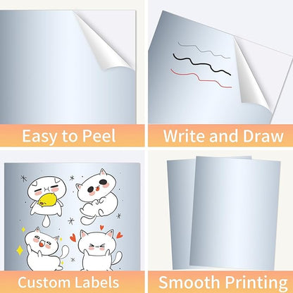 Silver Printable Sticker Paper, 20 Sheets Printable Silver Sticker Paper - Image 4